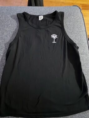 Boy’s Black Sleeveless Palm-Graphic Tank Top